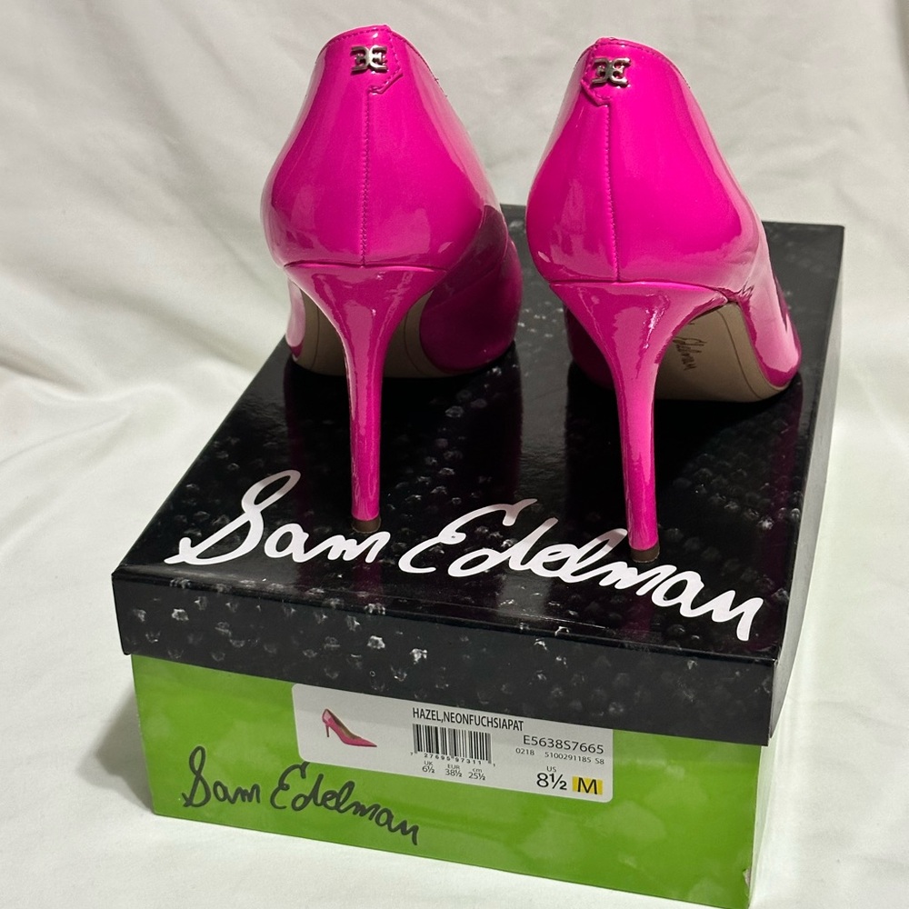Sam Edelman Neon Fuchsia Heels - Picture 3 of 10